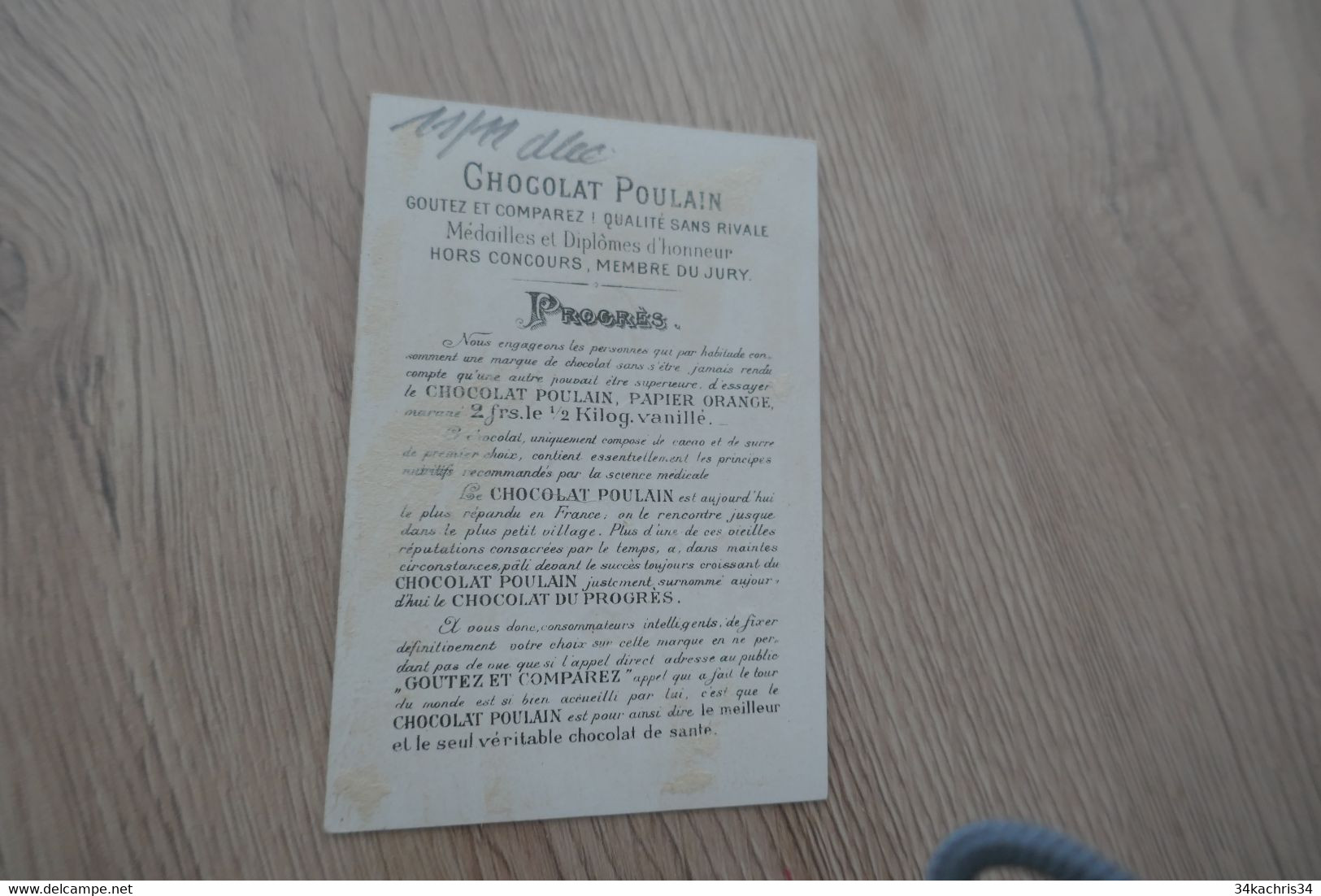 Chromo Ancien Chocolat Poulain Relief Gaufré Nain Chat Cat - Poulain