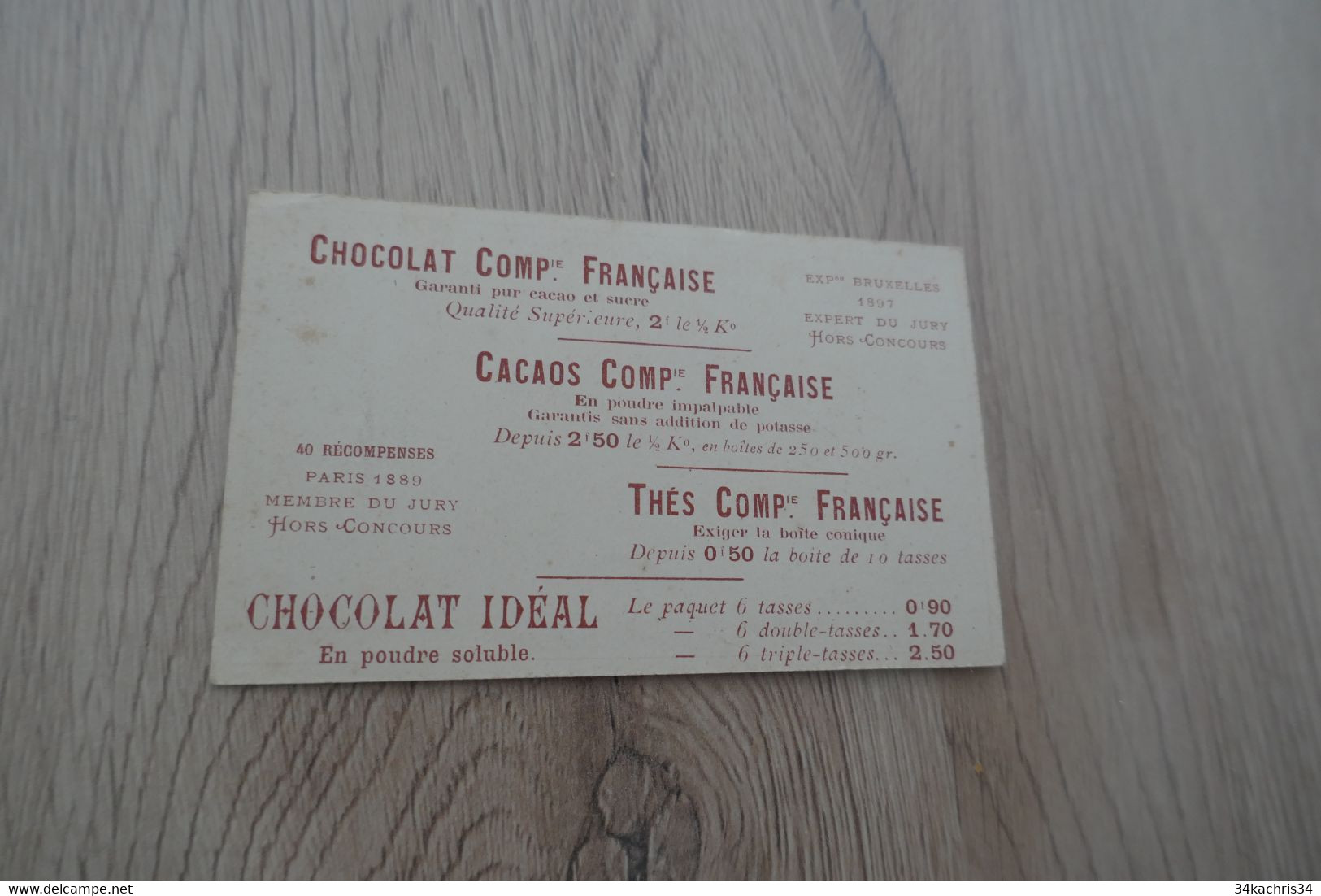 Calendrier Semestriel Chocolat Cacao Compagnie Française 1898 - Small : ...-1900