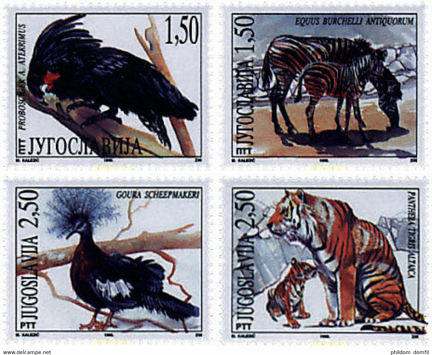 67356 MNH YUGOSLAVIA 1996 60 ANIVERSARIO DEL ZOO DE BELGRADO - Gebruikt