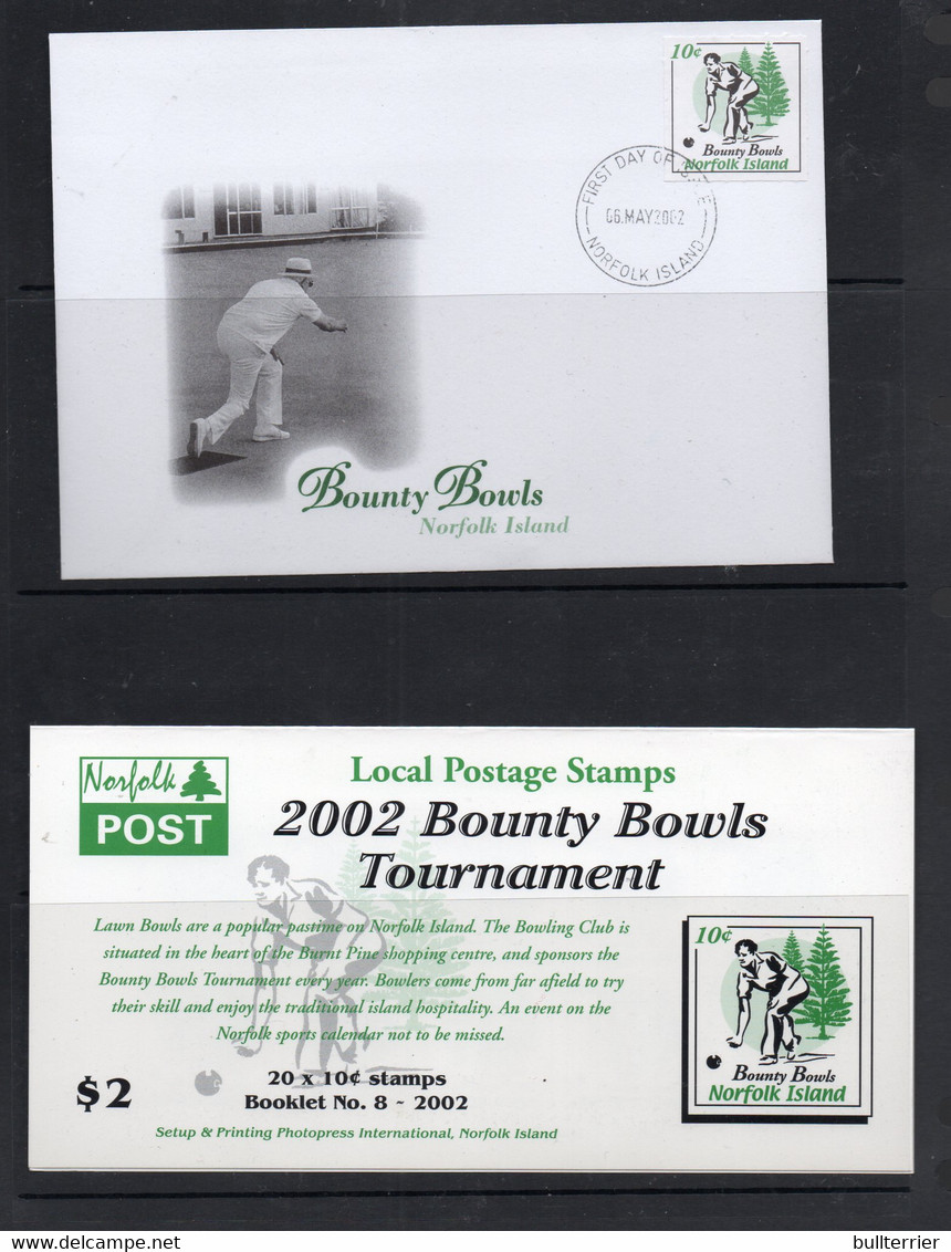 BOWLS - NORFOLK ISLAND -  BOWLS BOOKLET COMPLETE MINT + FDC - Bocce