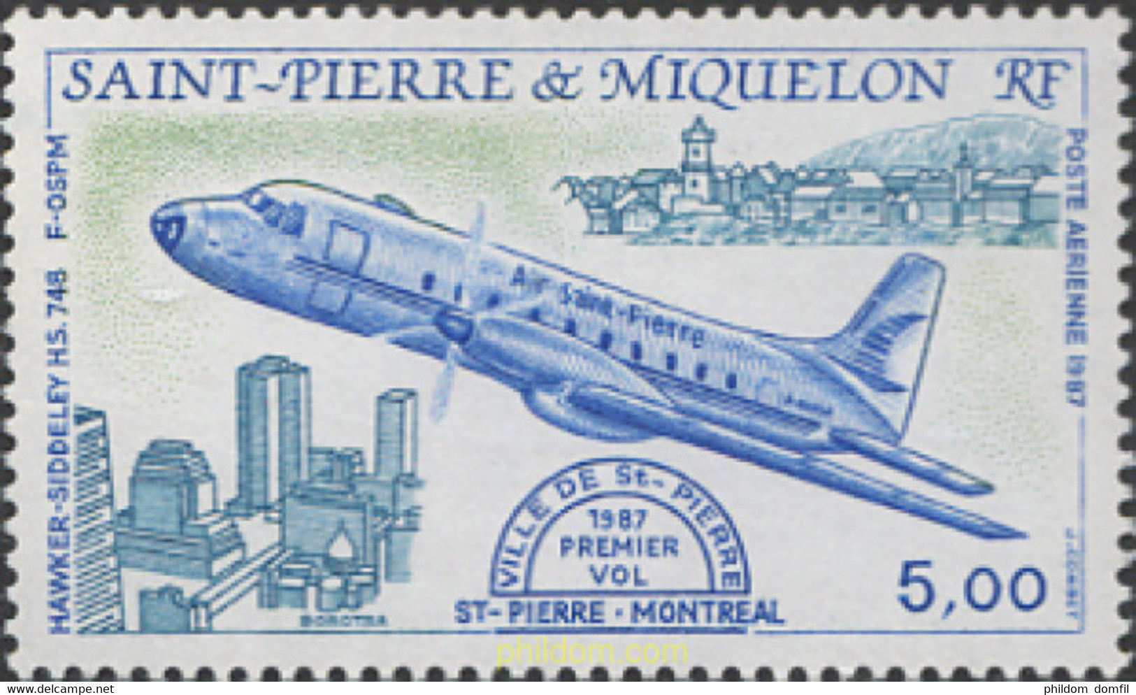 602408 MNH SAN PEDRO Y MIQUELON 1987 AVIACION - Gebruikt