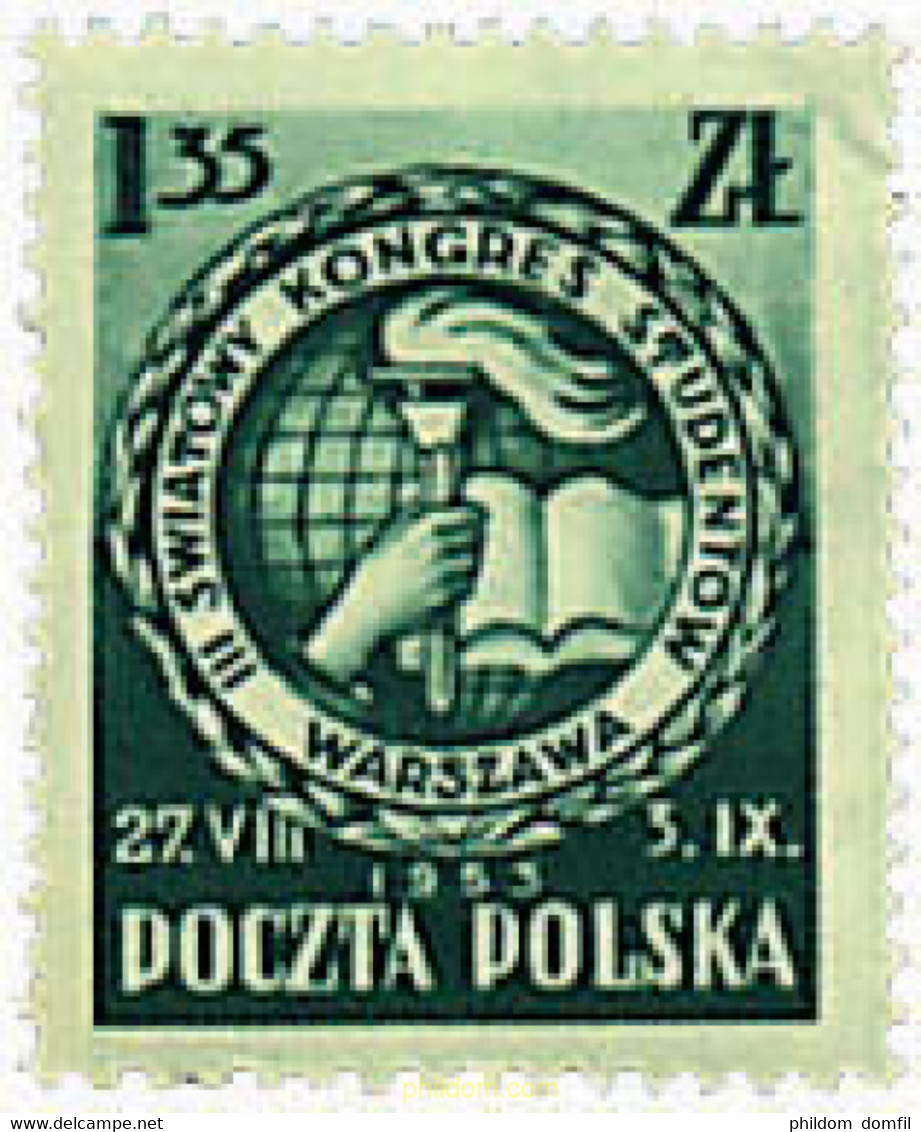 666618 MNH POLONIA 1953 3 CONGRESO DE ESTUDIANTES EN VARSOVIA - Ohne Zuordnung