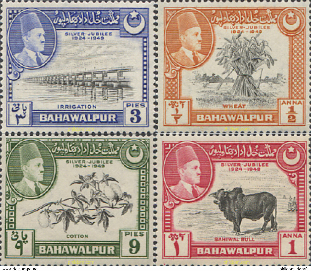 231034 HINGED BAHAWALPUR 1949 25 ANIVERSARIO DEL SOBERANO - Bahawalpur