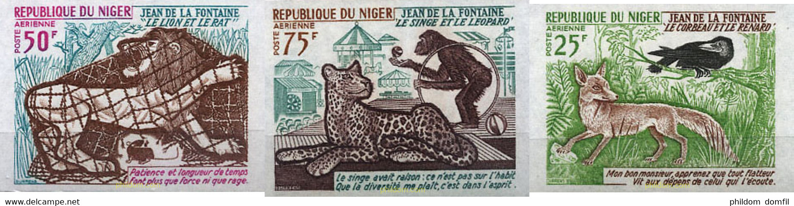21057 MNH NIGER 1972 FABULA DE JEAN DE LA FONTAINE - Chimpancés