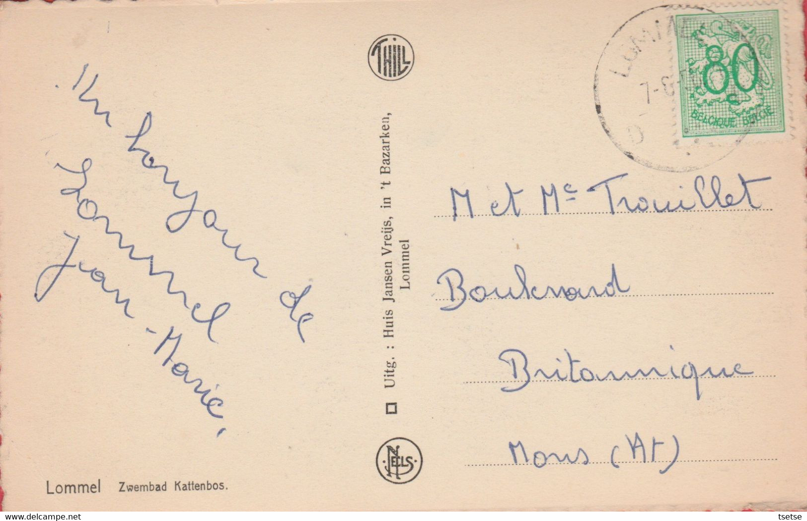 Lommel - Zwembad Katenbos - 1956 ( Verso Zien ) - Lommel