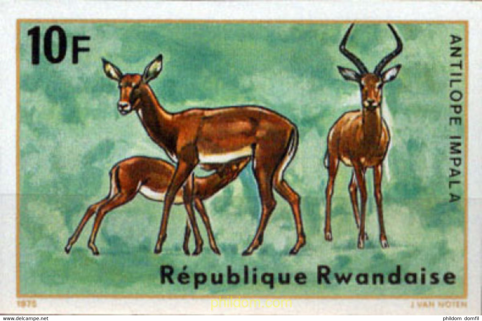 222011 MNH RUANDA 1975 ANTILOPES - 1970-1979