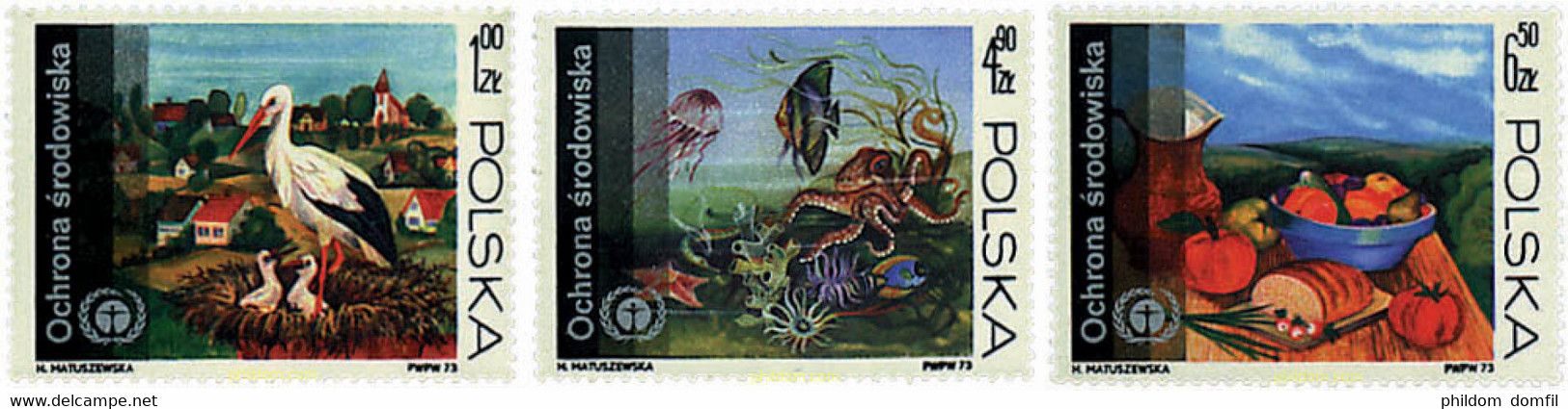 340583 HINGED POLONIA 1973 PROTECCION DE LA NATURALEZA - Non Classificati