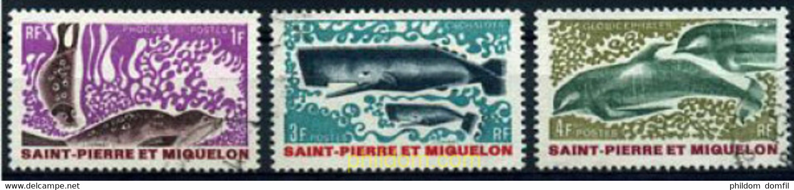 207513 USED SAN PEDRO Y MIQUELON 1969 MAMIFEROS MARINOS - Used Stamps