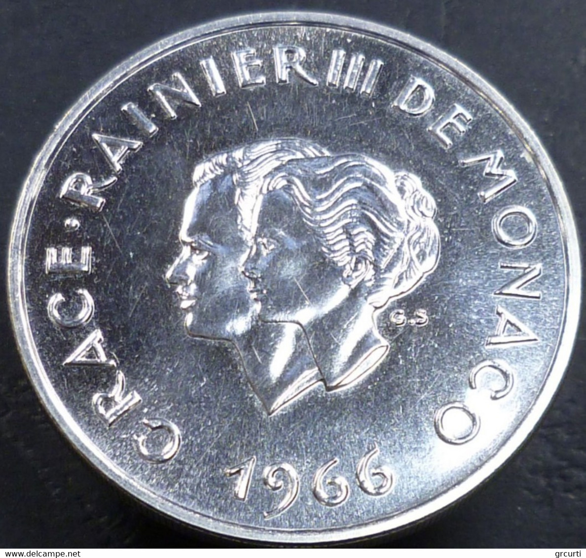 Monaco - 10 Francs 1966 -10° Anniversario Del Matrimonio Del Principe Ranieri III Con Grace Kelly - X# M1 - 1960-2001 Nouveaux Francs