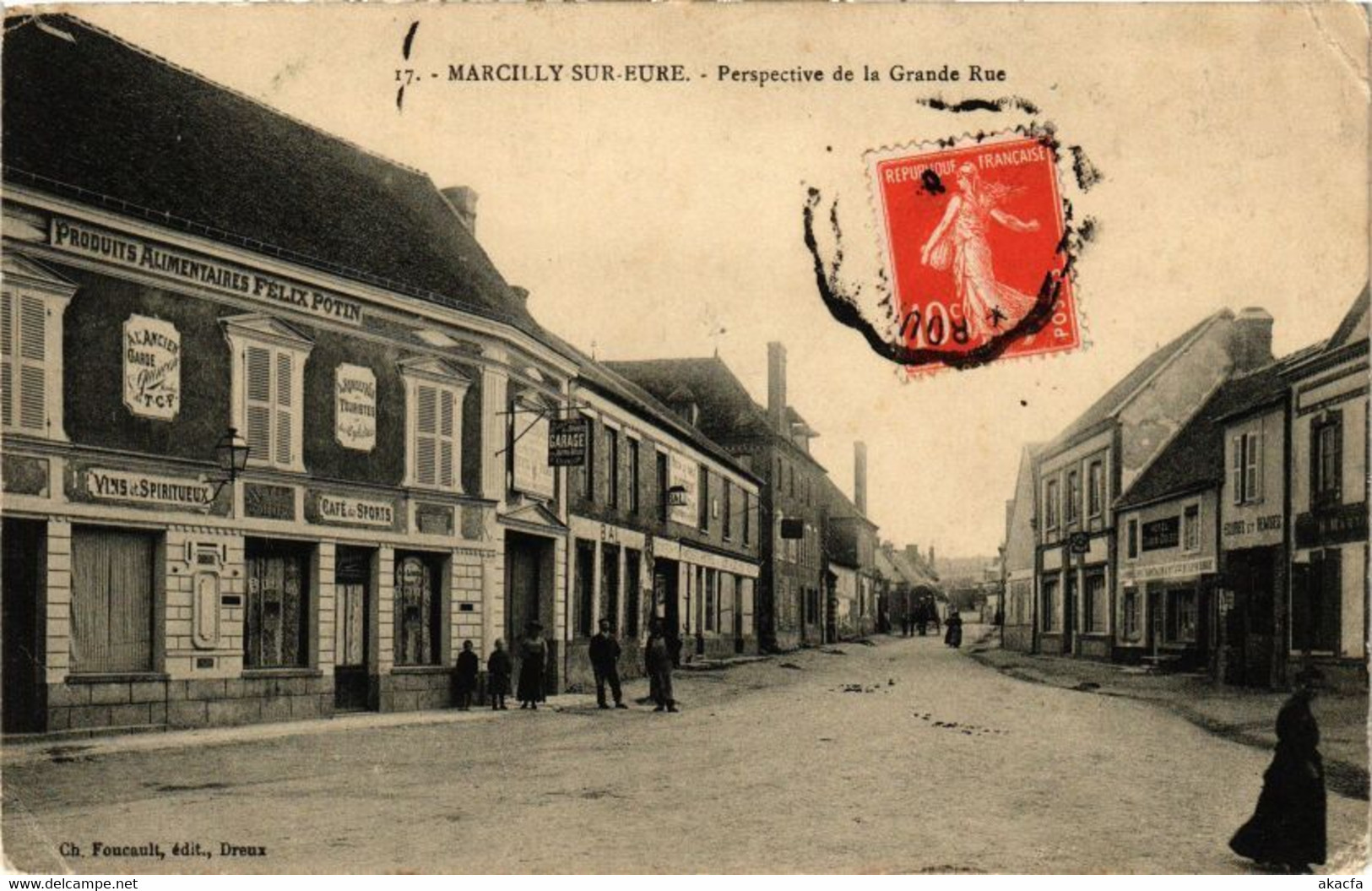 CPA MARCILLY-sur-EURE - Perspective De La Grande Rue (163743) - Marcilly-sur-Eure