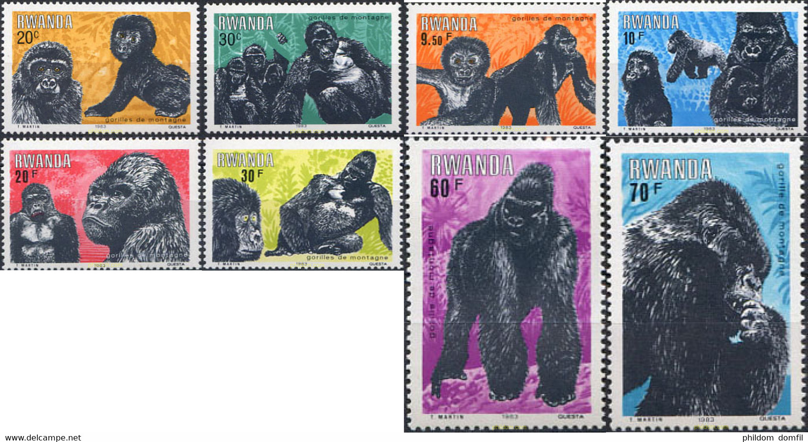 28736 MNH RUANDA 1983 MAMIFEROS - 1980-1989