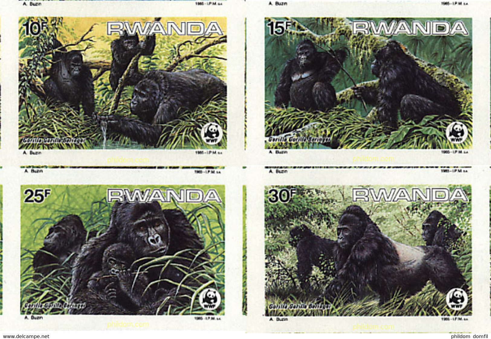 15020 MNH RUANDA 1985 GORILA DE MONTAÑA - 1980-1989