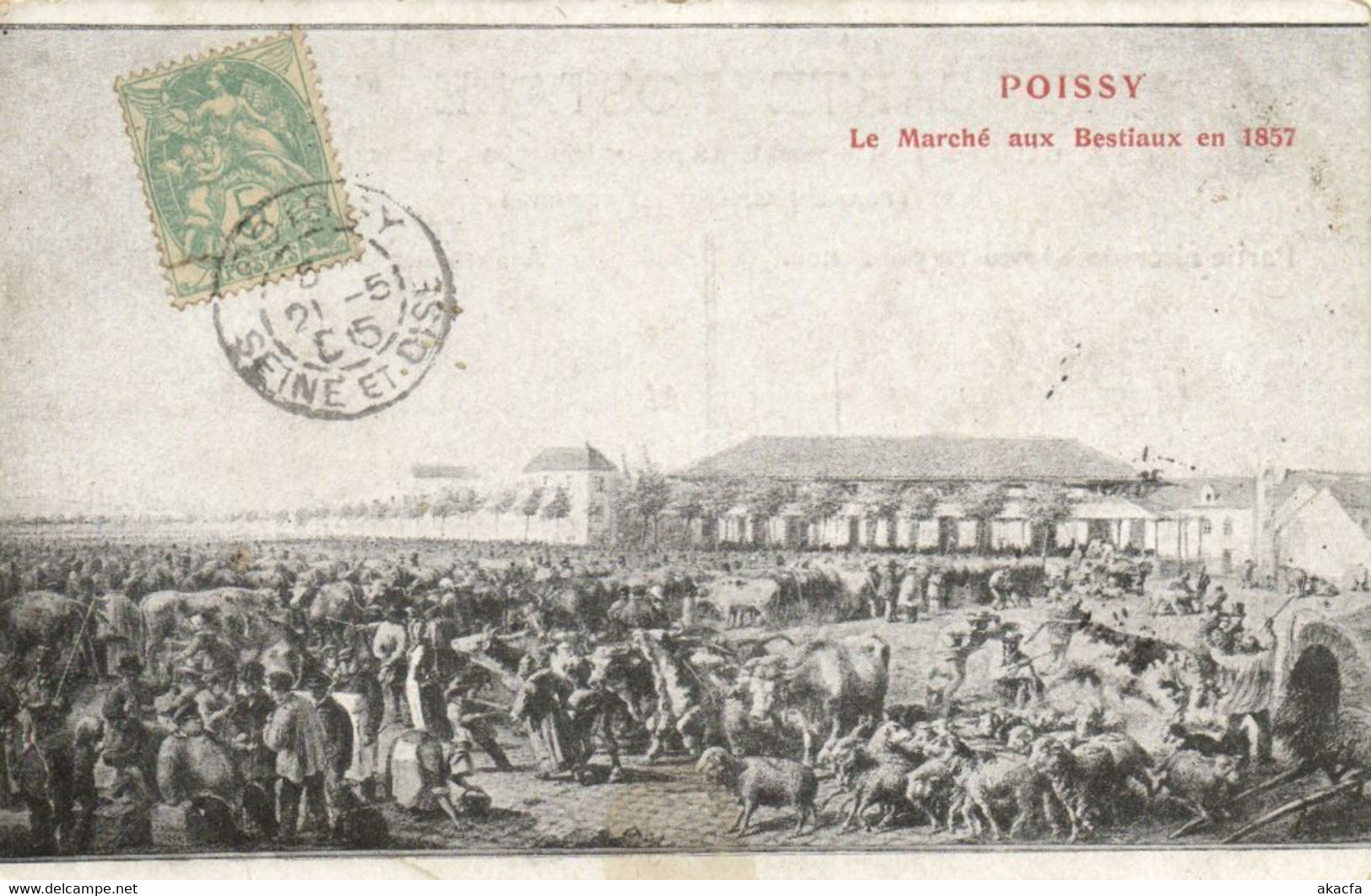 CPA POISSY-Le Marché Aux Bestiaux En 1857 (260386) - Poissy