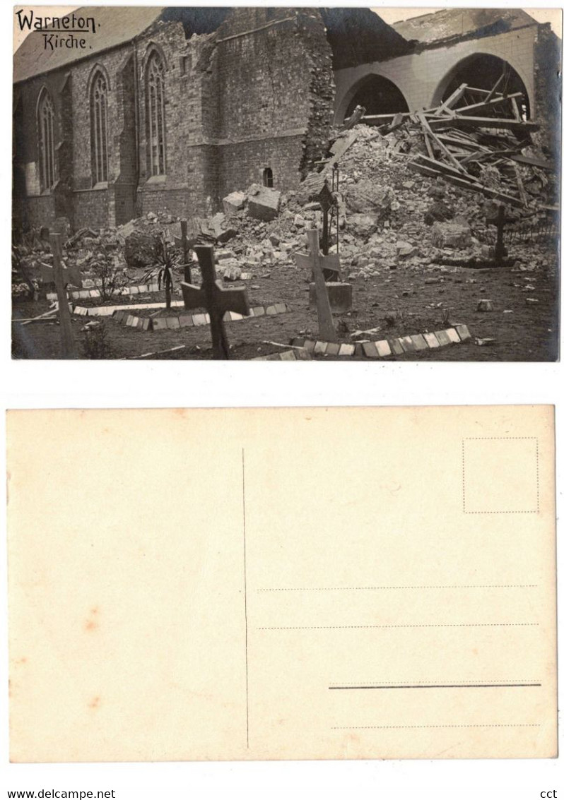 Warneton   CARTE PHOTO   Kirche   PREMIERE GUERRE MONDIALE - Comines-Warneton - Komen-Waasten