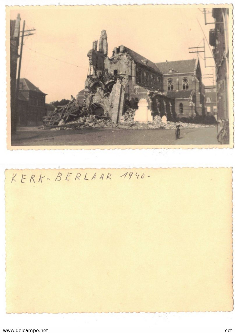 Berlaar  FOTOKAART Van De Vernielde Kerk In 1940  TWEEDE WERELDOORLOG - Berlaar