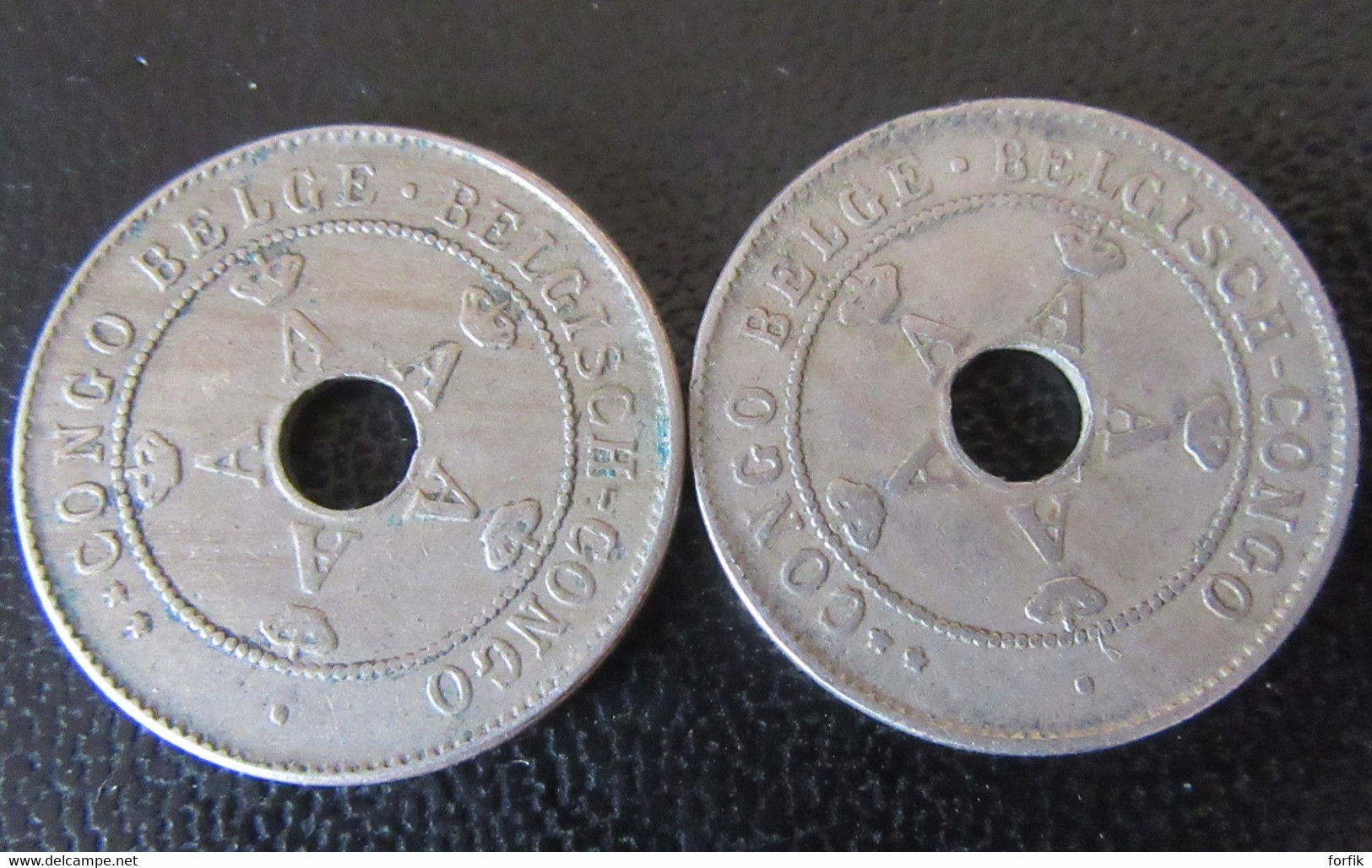 Congo-Belge - 2 Monnaies 10 Centimes 1911 Albert 1er - 1910-1934: Albert I