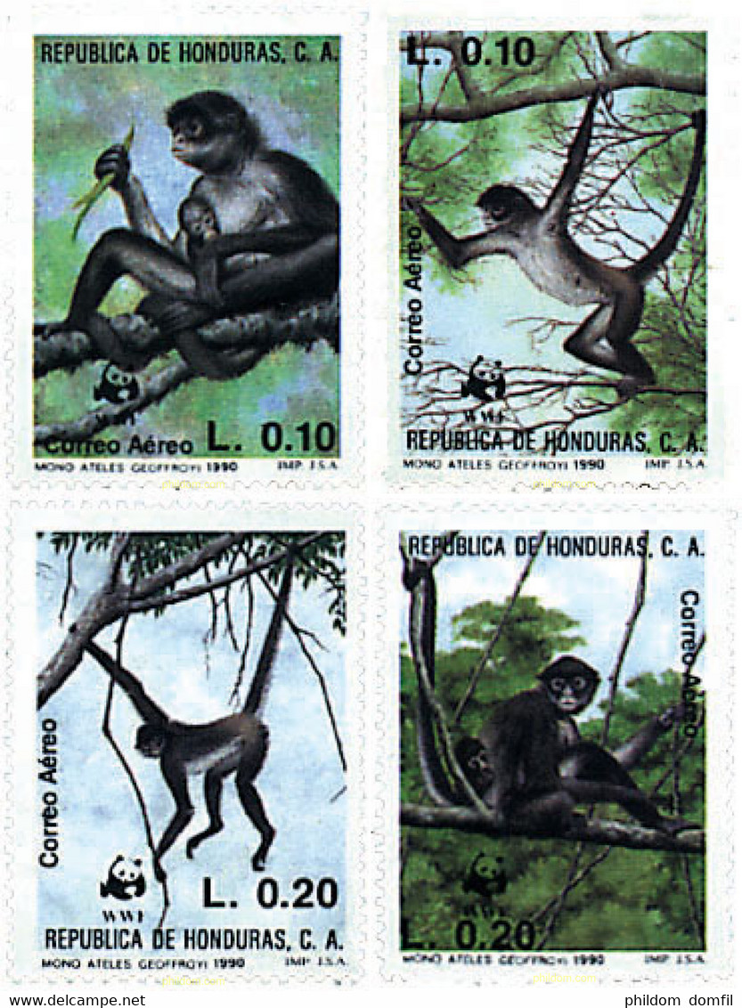 74085 MNH HONDURAS 1990 MONO ARAÑA - Chimpansees