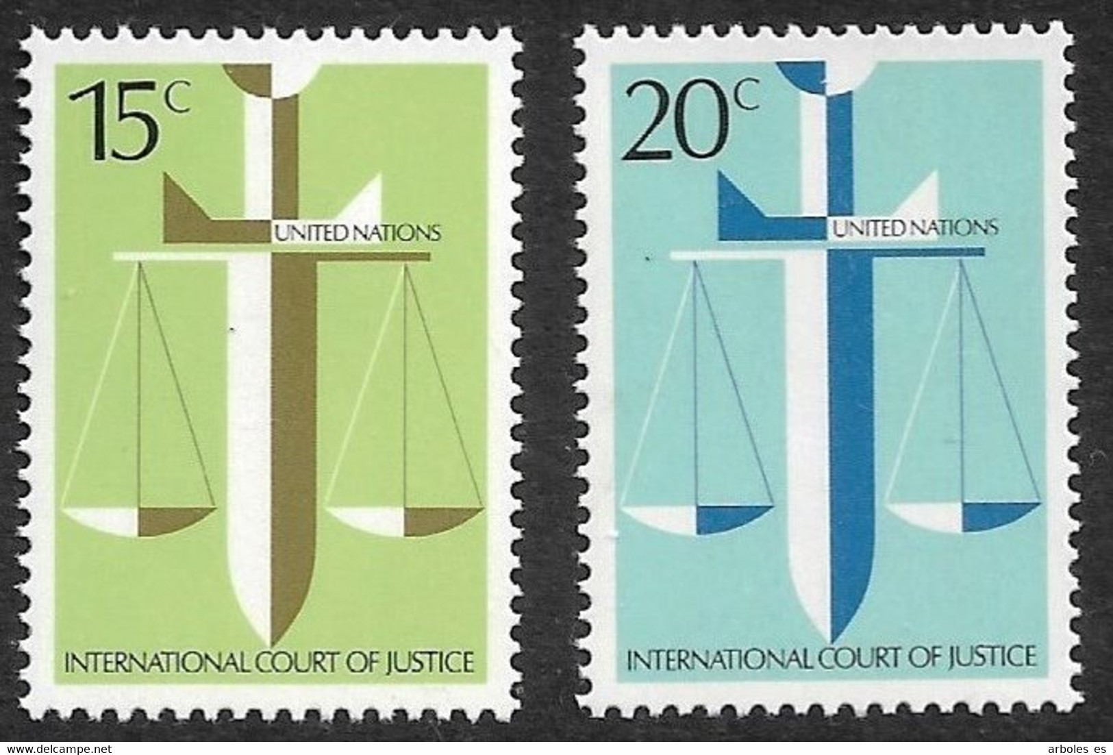 NACIONES UNIDAS - NEW YORK - JUSTICIA DE LA HAYA - AÑO 1979 - CATALOGO YVERT Nº 0306-07 - NUEVOS - Ungebraucht