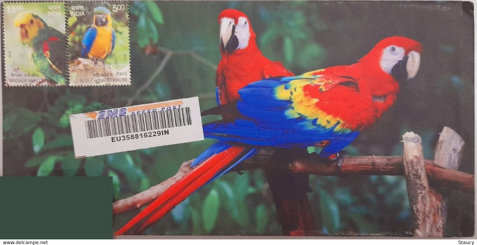 India 2018 Beautiful Designer Private Envelopes Bearing Exotic Birds Issue Stamps / Parrots On Stamp, ​​​​​​​Registered - Other & Unclassified