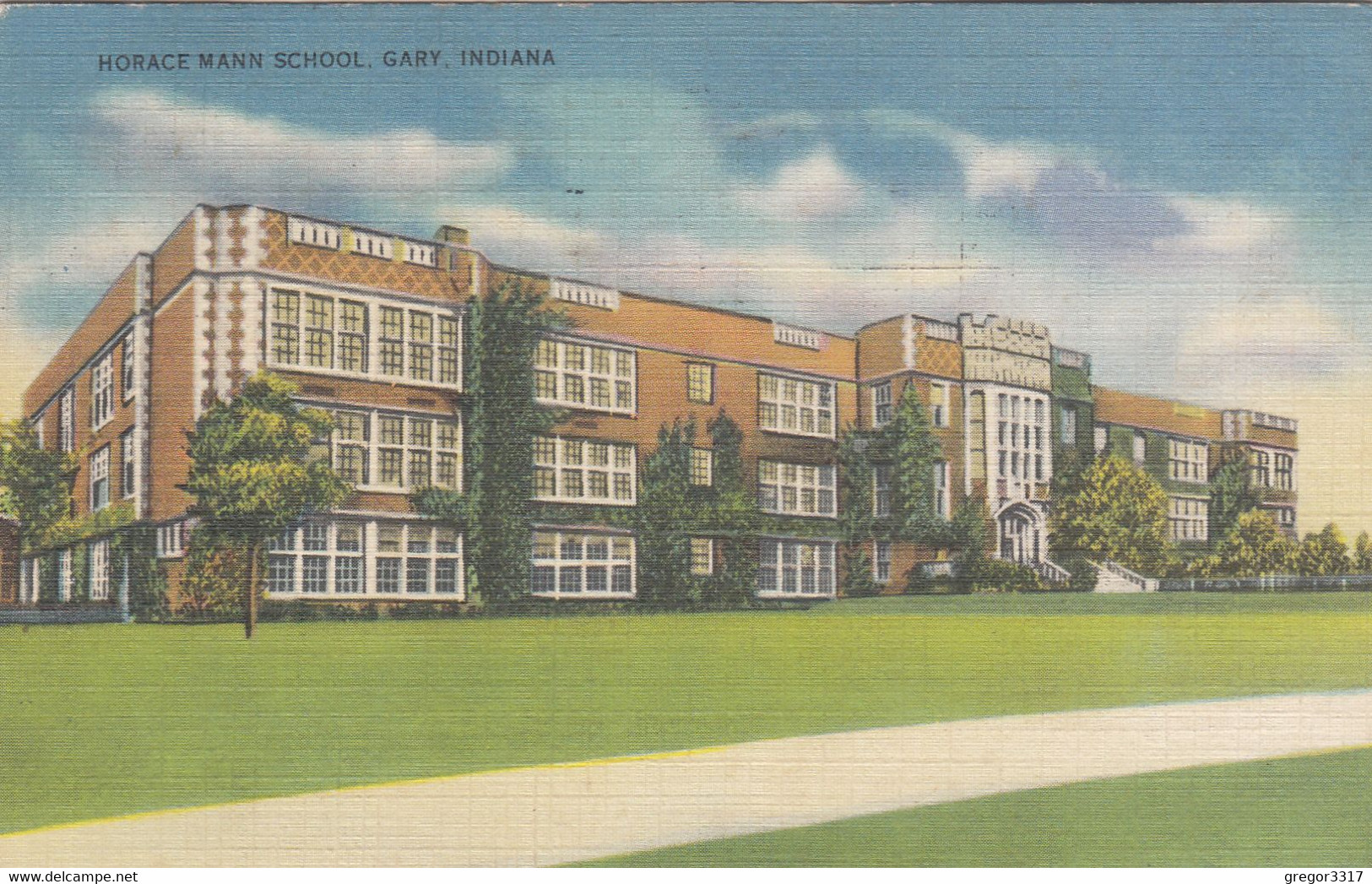 B9908) Horace Mann School - GARY - INDIANA - Old !! 1938 - Gary