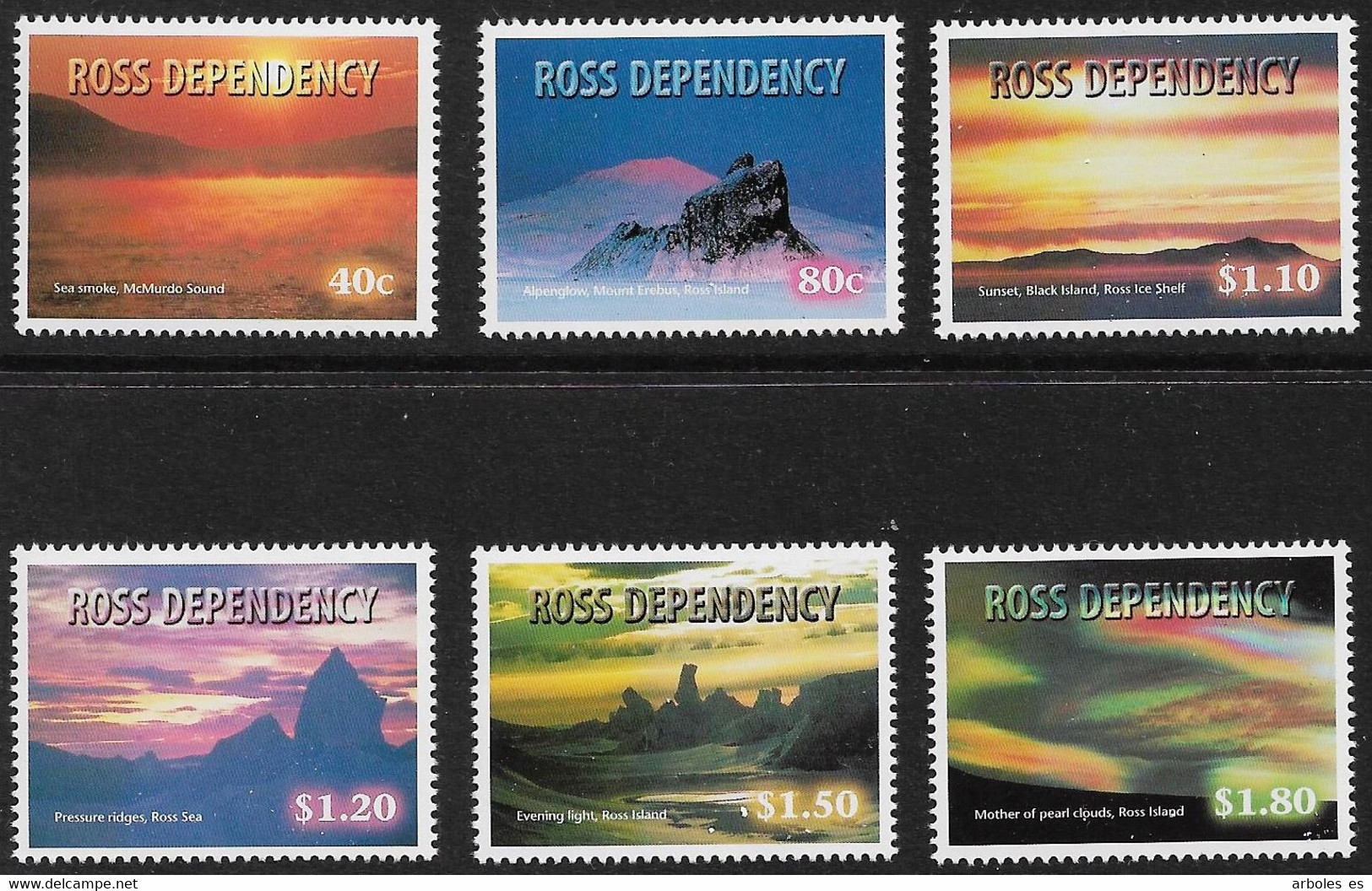 NUEVA ZELANDA - ROSS DEPENDENCY - PUESTAS DE SOL - AÑO 1999 - CATALOGO YVERT Nº 0066-71 - NUEVOS - Neufs