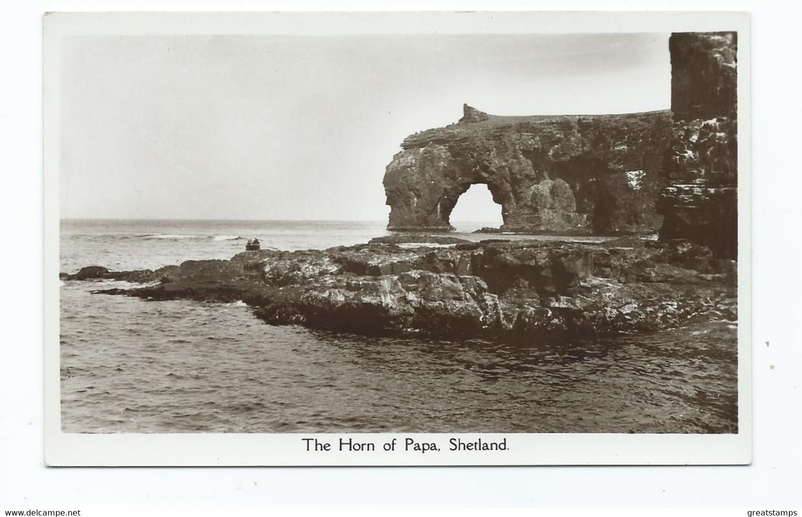 Scotland Postcard Shetland Horn Of Papa Rp Unused - Shetland