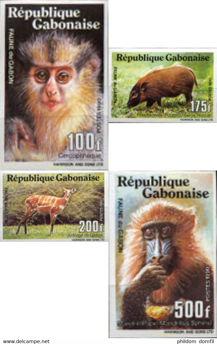194334 MNH GABON 1990 FAUNA - Chimpancés