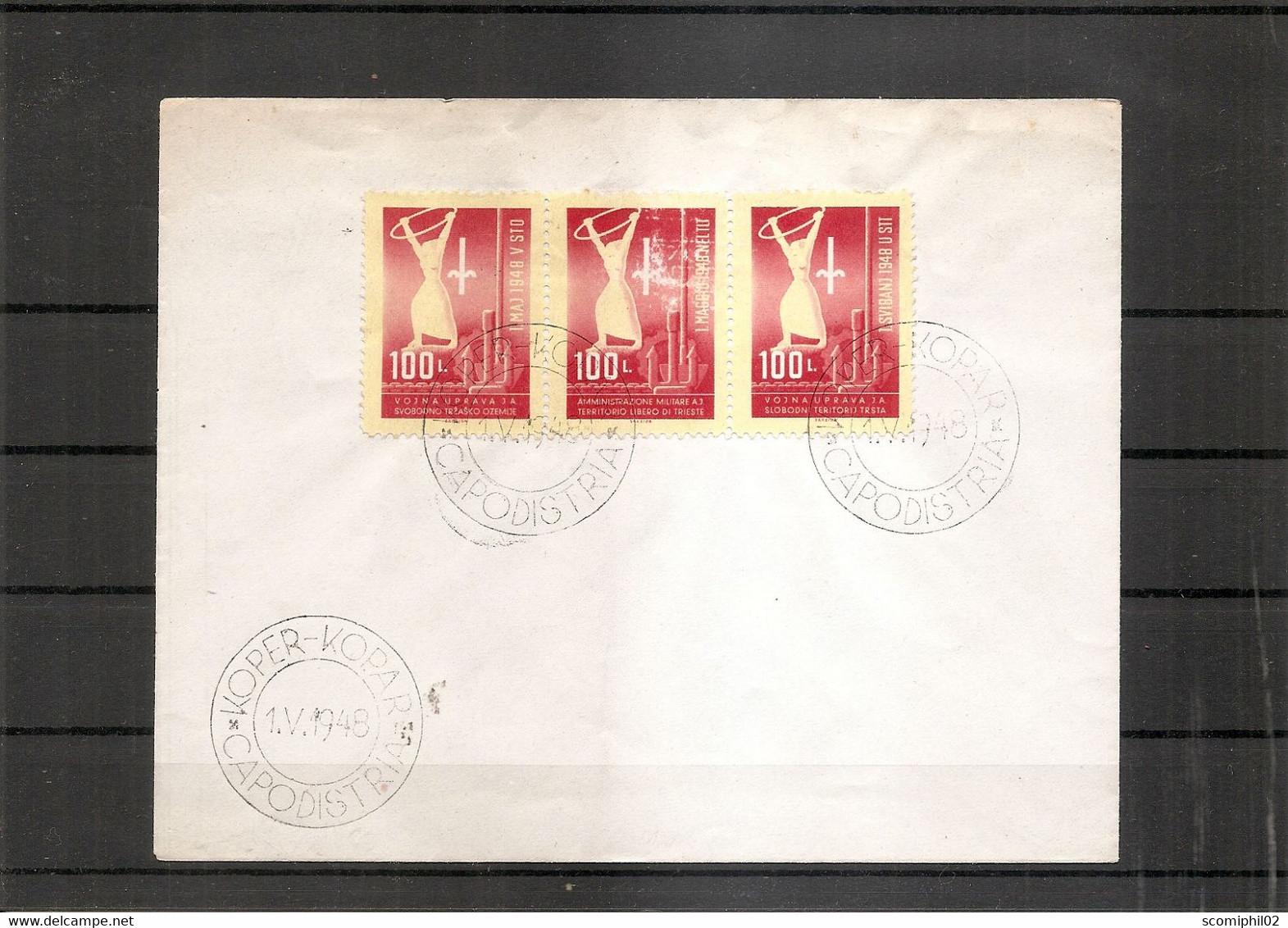 Trieste Yougoslave - 1 Mai ( FDC De 1948 Avec Timbres En Bande à Voir - Cote : 120 Euros) - Gebraucht