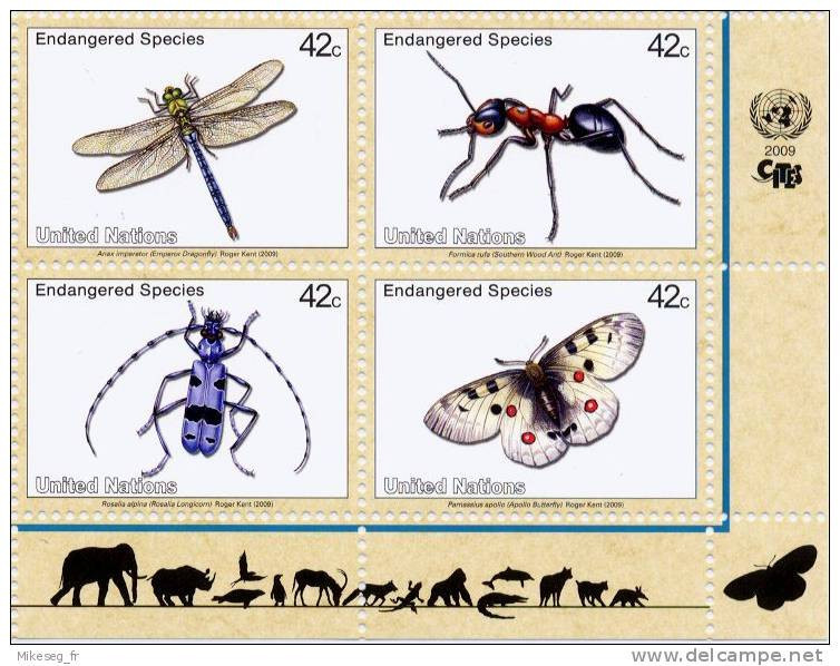 ONU New-York 2009 - CITES - Espèces En Danger ** - Blocks & Kleinbögen