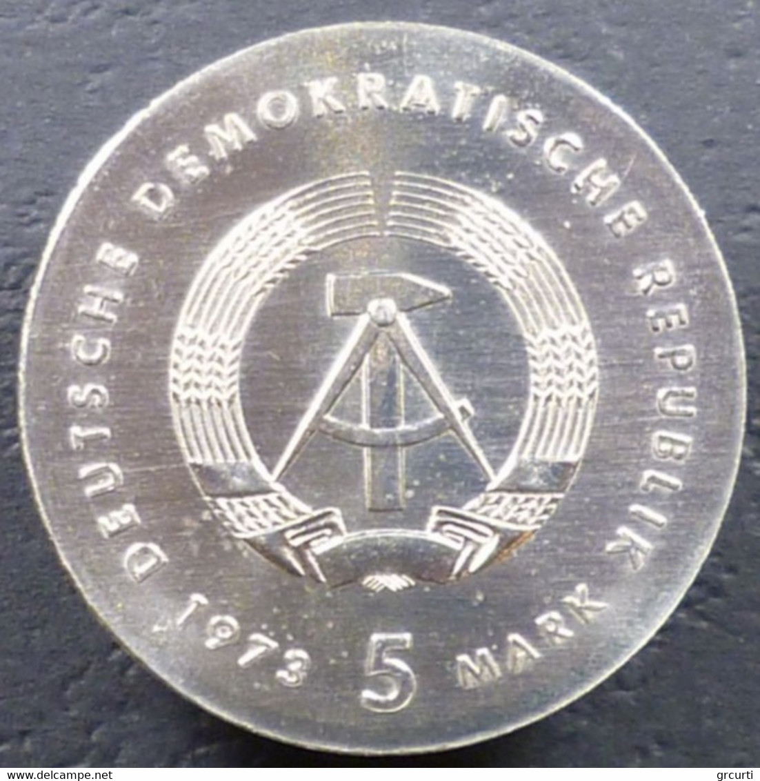 Germania DDR - 5 Mark 1973 - 125° Nascita Di Otto Lilienthal, Pioniere Dell'aviazione - KM# 43 - 5 Mark