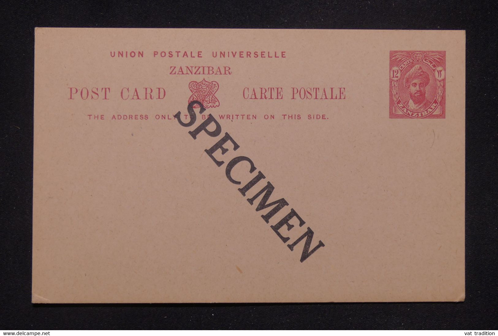 ZANZIBAR - Entier Postal Avec Surcharge Spécimen  - L 133565 - Zanzibar (...-1963)