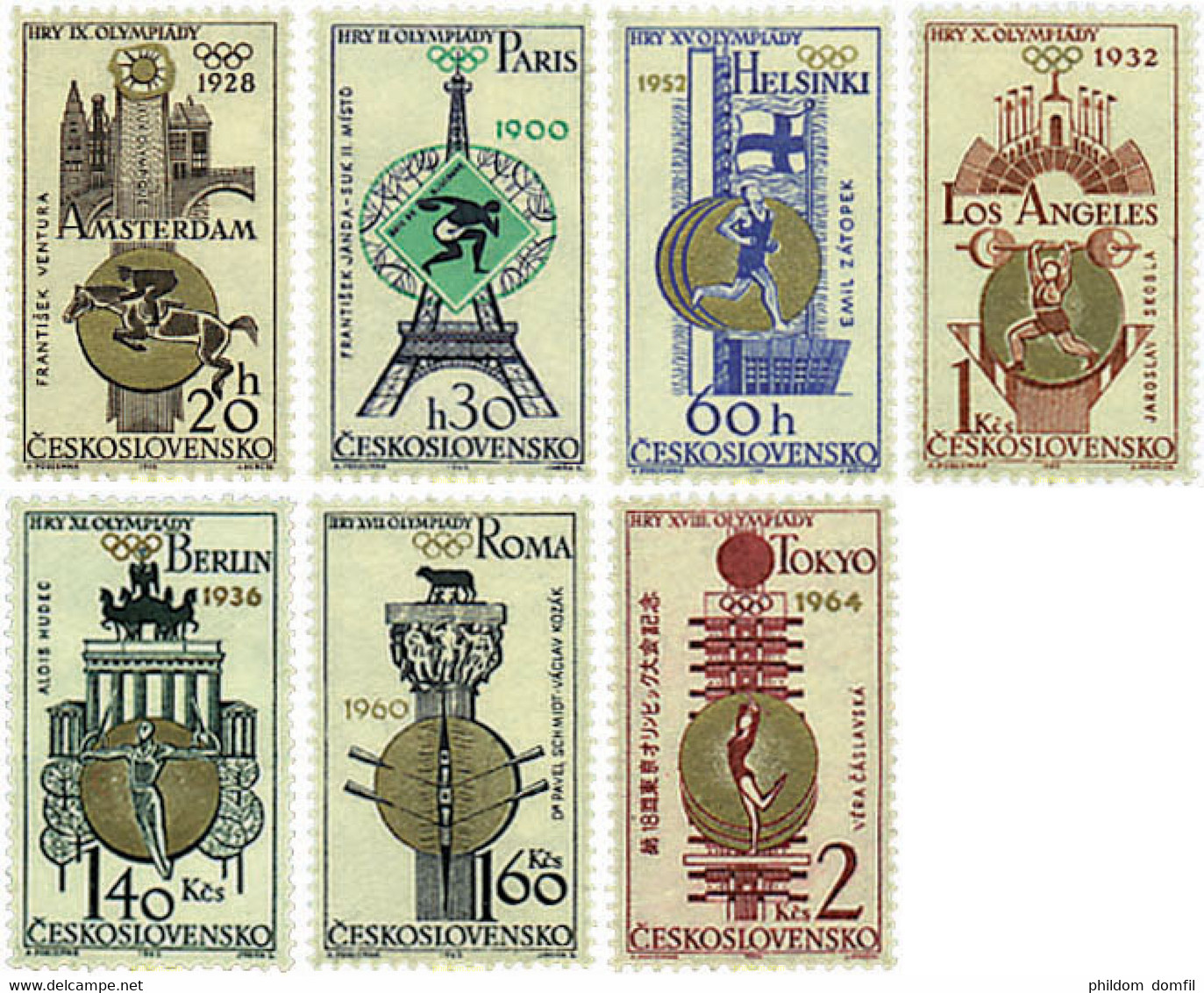 63658 MNH CHECOSLOVAQUIA 1965 MEDALLISTAS OLIMPICOS CHECOSLOVACOS - Ete 1900: Paris