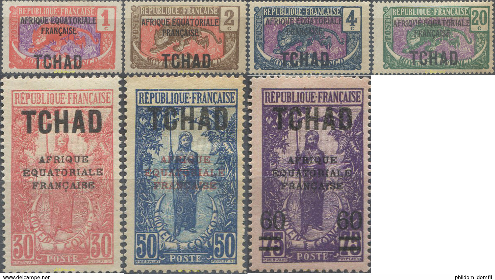 659684 HINGED CHAD 1924 SERIE BASICA - Used Stamps