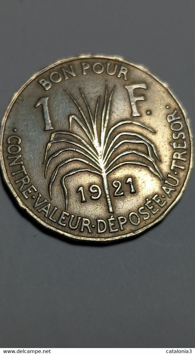 GUADELOUPE - 1 FRANC 1921 RARA - Guadeloupe & Martinique