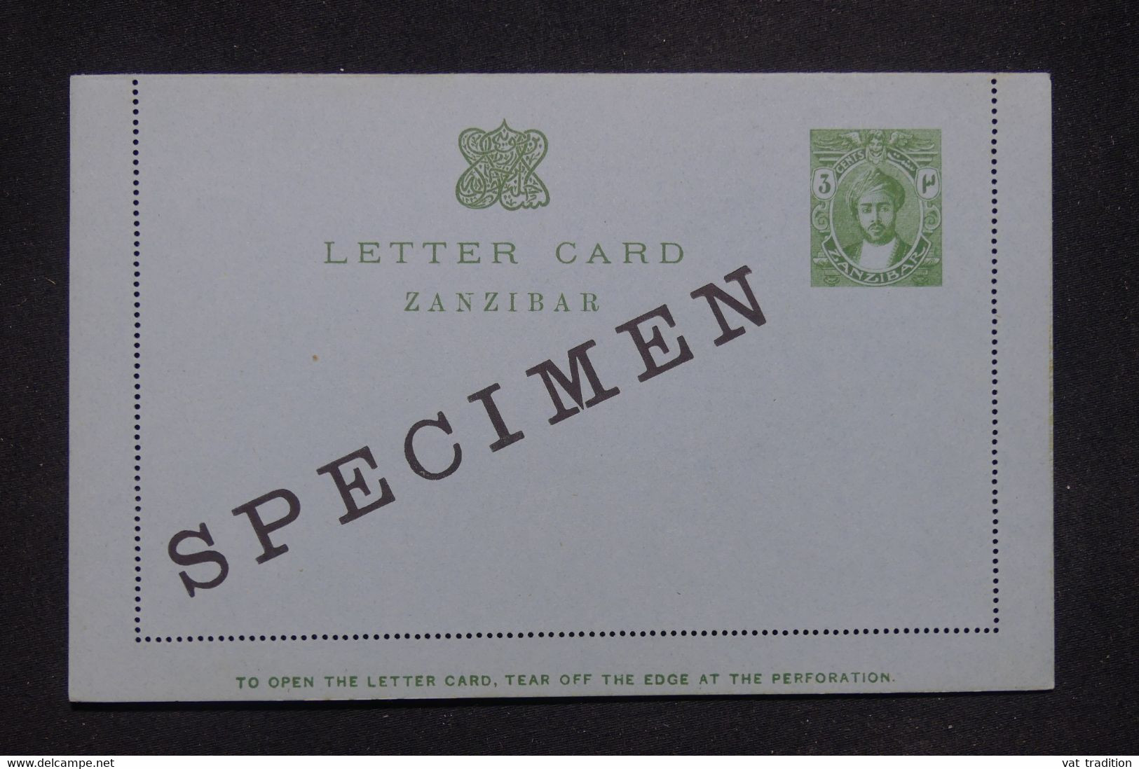 ZANZIBAR - Entier Postal Avec Surcharge Spécimen  - L 133570 - Zanzibar (...-1963)