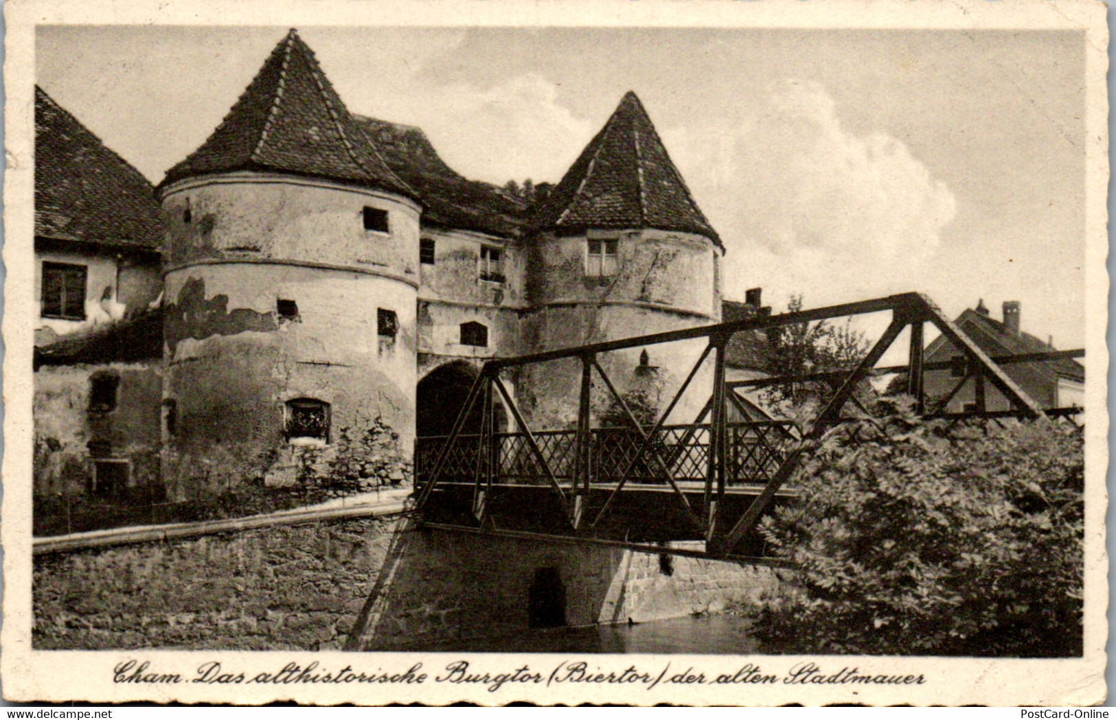 39124 - Deutschland - Cham , Burgtor , Biertor , Alte Stadtmauer - Gelaufen 1941 - Cham