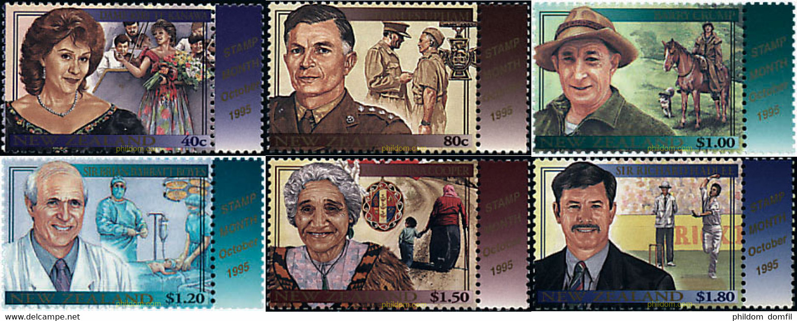 95041 MNH NUEVA ZELANDA 1995 PERSONAJES CELEBRES - Abarten Und Kuriositäten