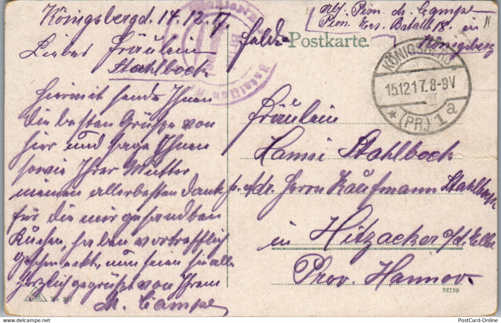 39405 - Deutschland - Ostpreussen , Königsberg , Münzplatz - Gelaufen 1917 - Ostpreussen