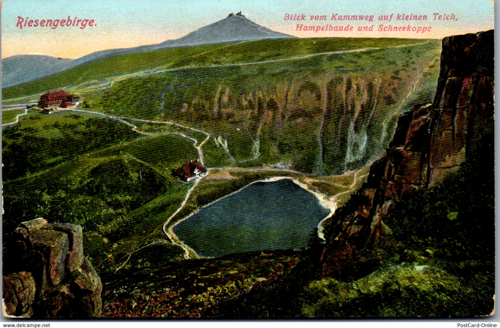 39432 - Deutschland - Schlesien , Blick V. Kammweg Auf Den Kleinen Teich , Hampelbaude U, Schneekoppe - Nicht Gelaufen - Schlesien