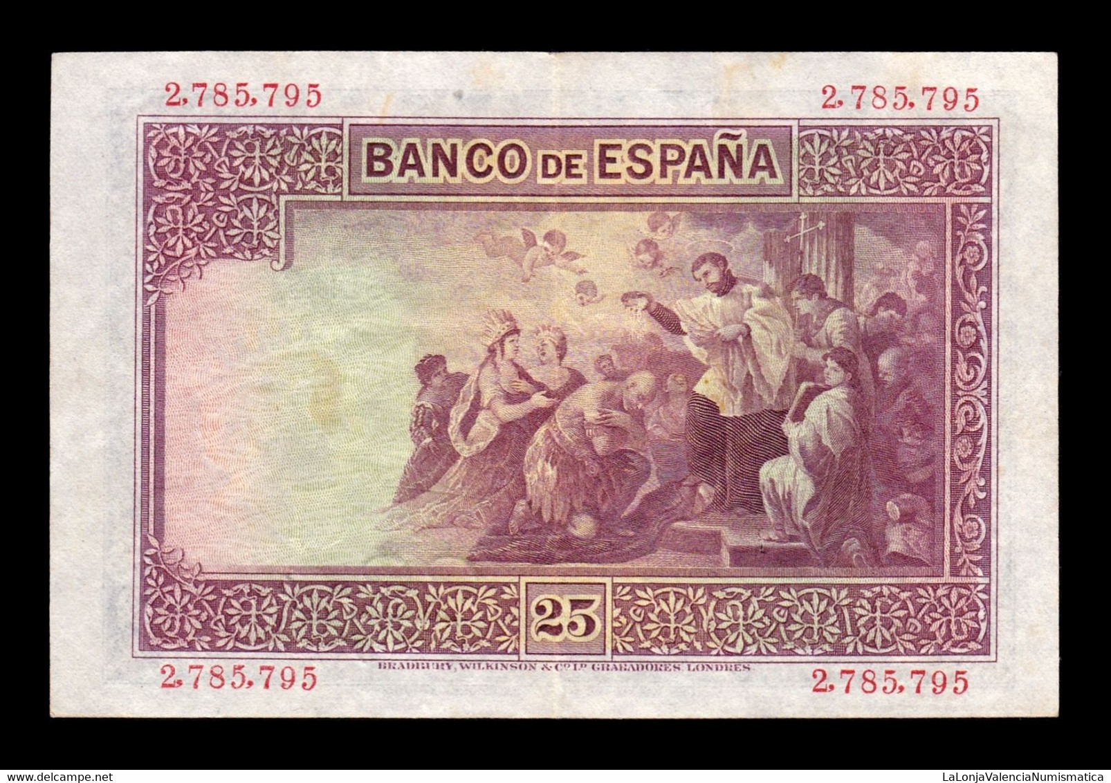 España Spain 25 Pesetas San Francisco Xavier 1926 Pick 71a Sin Serie EBC XF - 1-2-5-25 Peseten