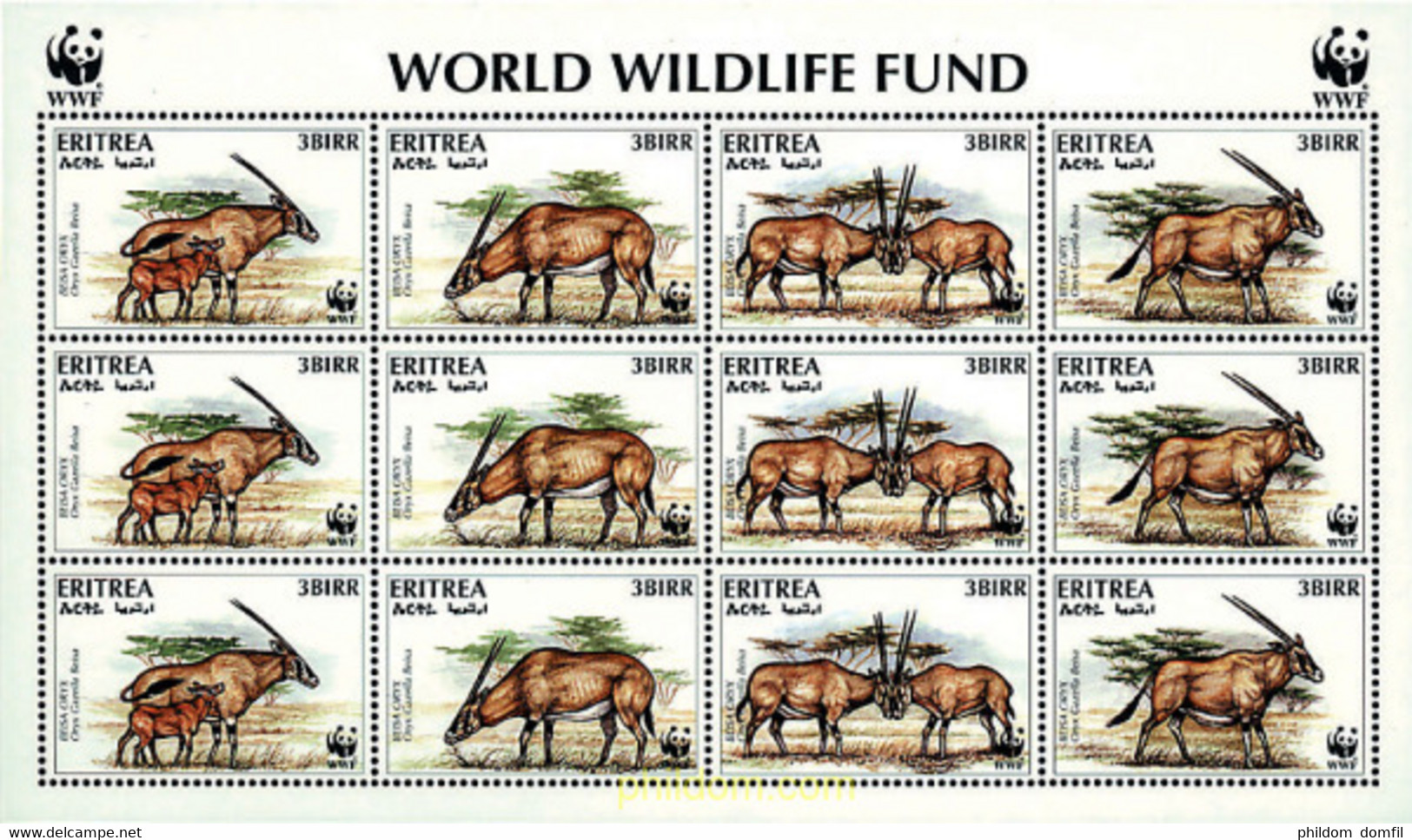 12662 MNH ERITREA 1996 ORYX DE BEISA - Erythrée