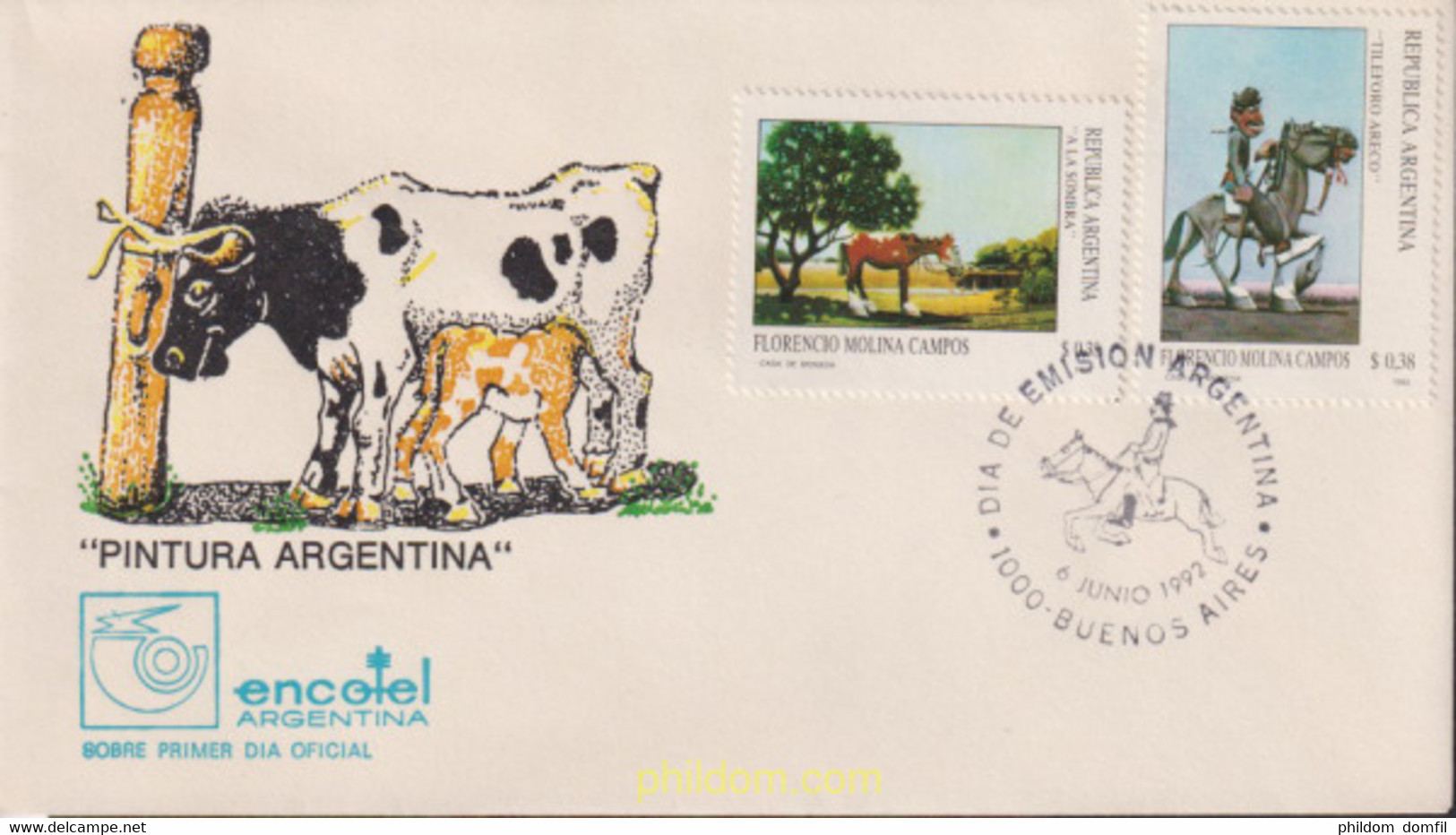 402953 MNH ARGENTINA 1992 PINTURA DE FLORENCIO MOLINA CAMPOS - Used Stamps