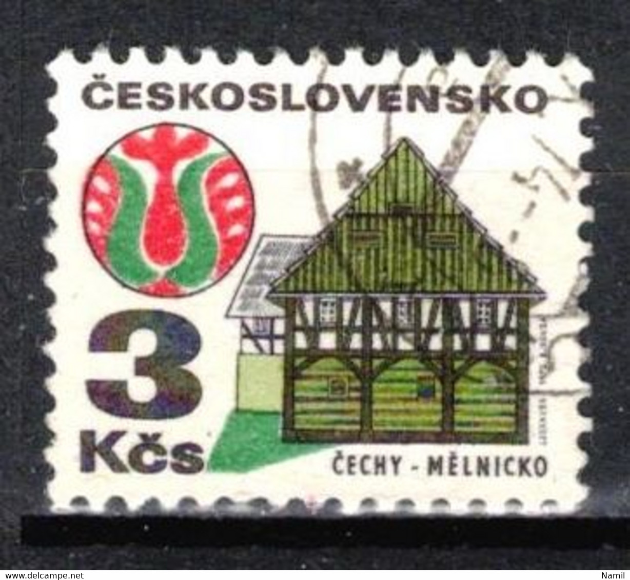 Tchécoslovaquie 1972 Mi 2080 (Yv 1920), Varieté Position 21/2, Obliteré - Errors, Freaks & Oddities (EFO)
