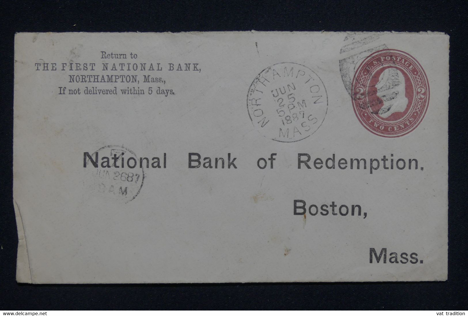 ETATS UNIS - Entier Postal Commerciale De Northampton Pour Boston En 1887 - L 133621 - ...-1900