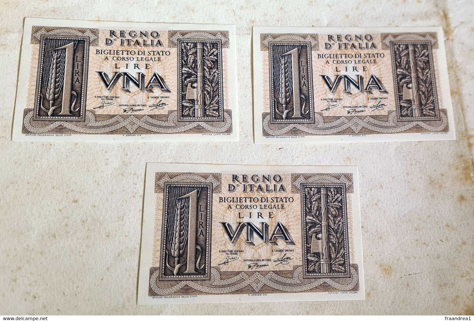 1 LIRA 1939 FDS DA MAZZETTA IL NUMERO DI SERIE VARIA - Italia – 1 Lira