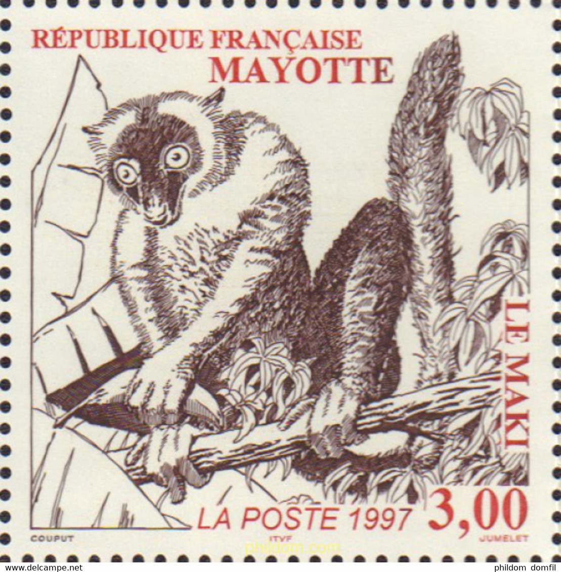 93364 MNH MAYOTTE 1997 MAMIFEROS - Chimpancés