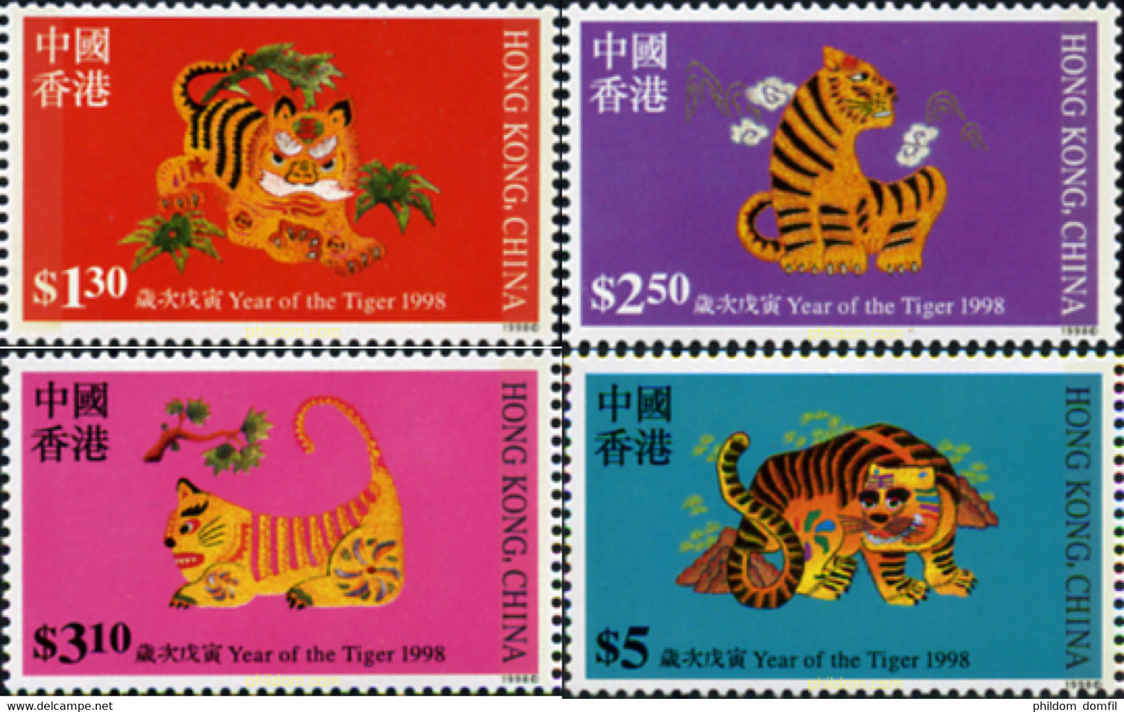 65884 MNH HONG KONG 1998 AÑO LUNAR CHINO - AÑO DEL TIGRE - Colecciones & Series