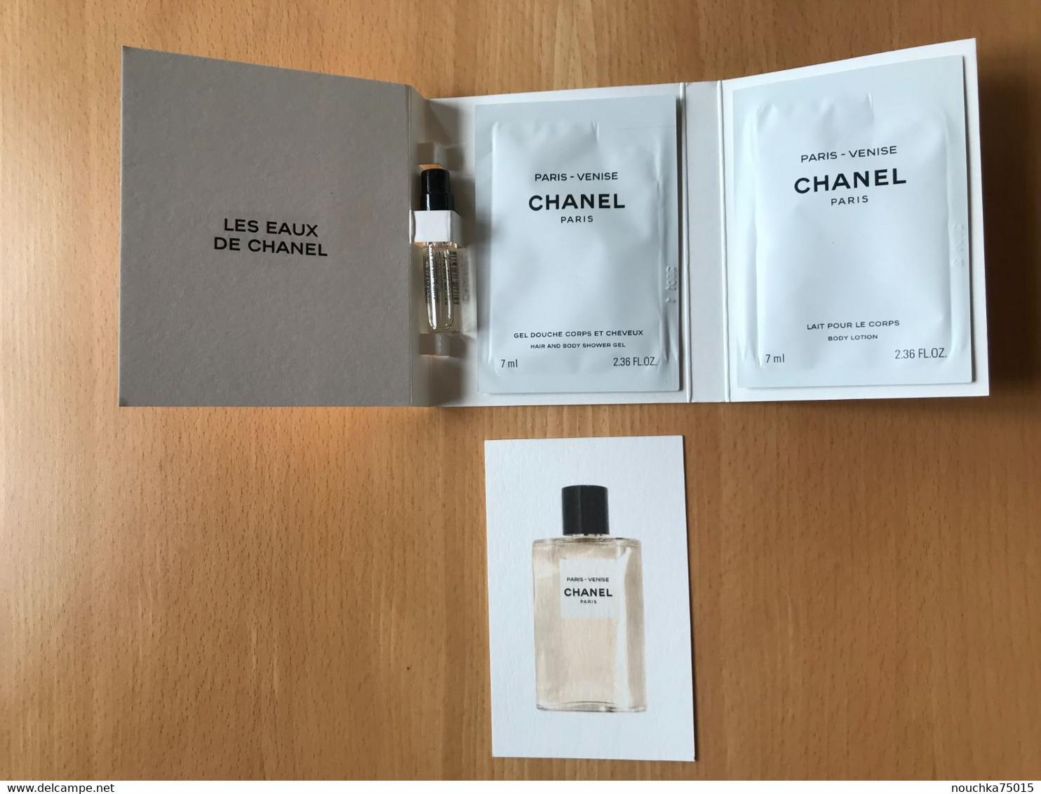 Chanel - Les Eaux, Paris-Venise, échantillon Triple, Modèle 1 - Echantillons (tubes Sur Carte)