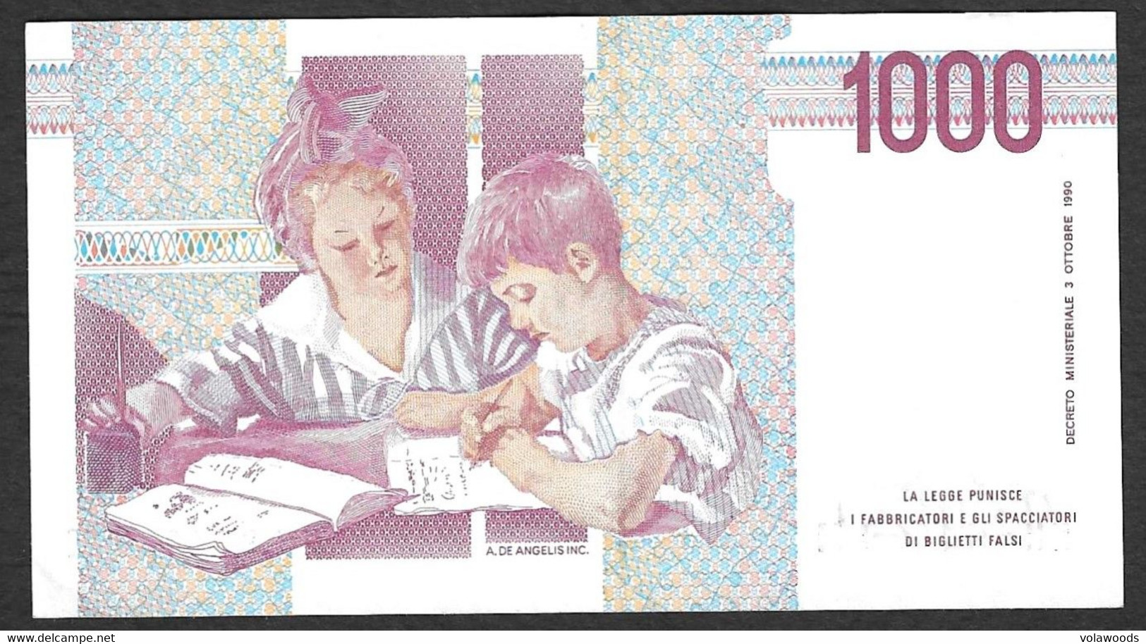 Italia - Banconota Non Circolata FdS UNC Da 1000 Lire "Montessori P-114c.4 - 1998 #19 - 1000 Lire