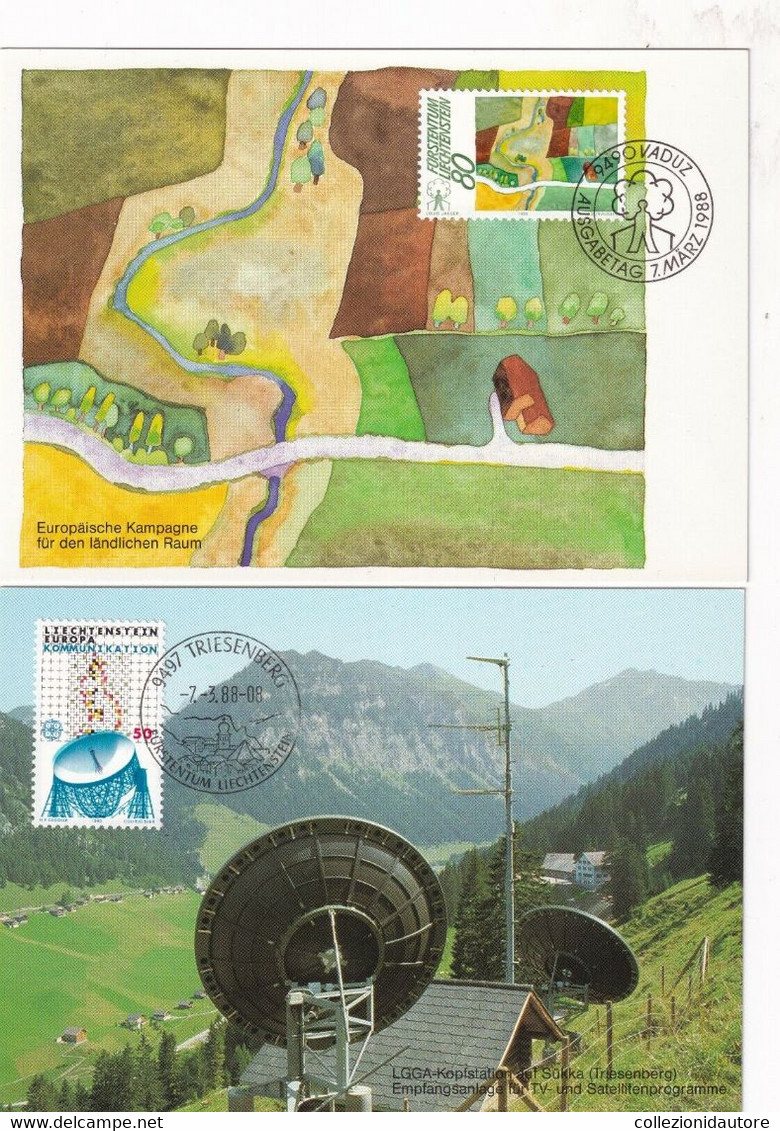 FUERSTENTUM - LIECHTENSTEIN - LOTTO FORMATO DA 13 CARTOLINE AFFRANCATE CON ANNULLO ANNI 80 - VADUZ TRIESENBERG RUGGELL